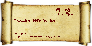 Thomka Mónika névjegykártya